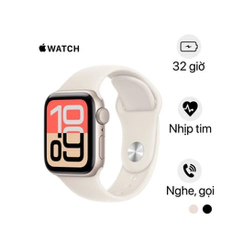 Apple Watch SE 3 40mm (GPS) Viền Nhôm Dây Cao Su Size M/L